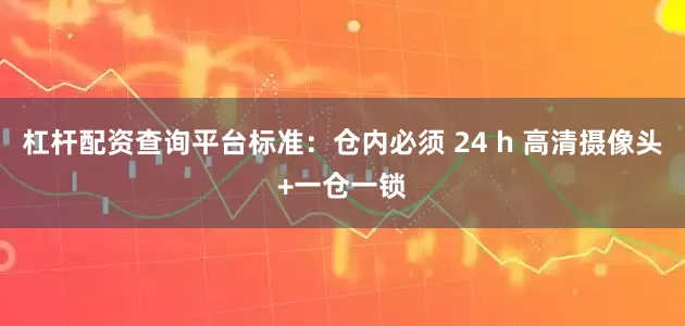 杠杆配资查询平台标准：仓内必须 24 h 高清摄像头+一仓一锁